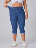 Calça Jeans Capri Feminina Elástica - Mirela. Plus Size