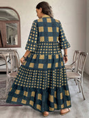 Vestido Feminino Longo de Manga Média - Mayra. Plus Size