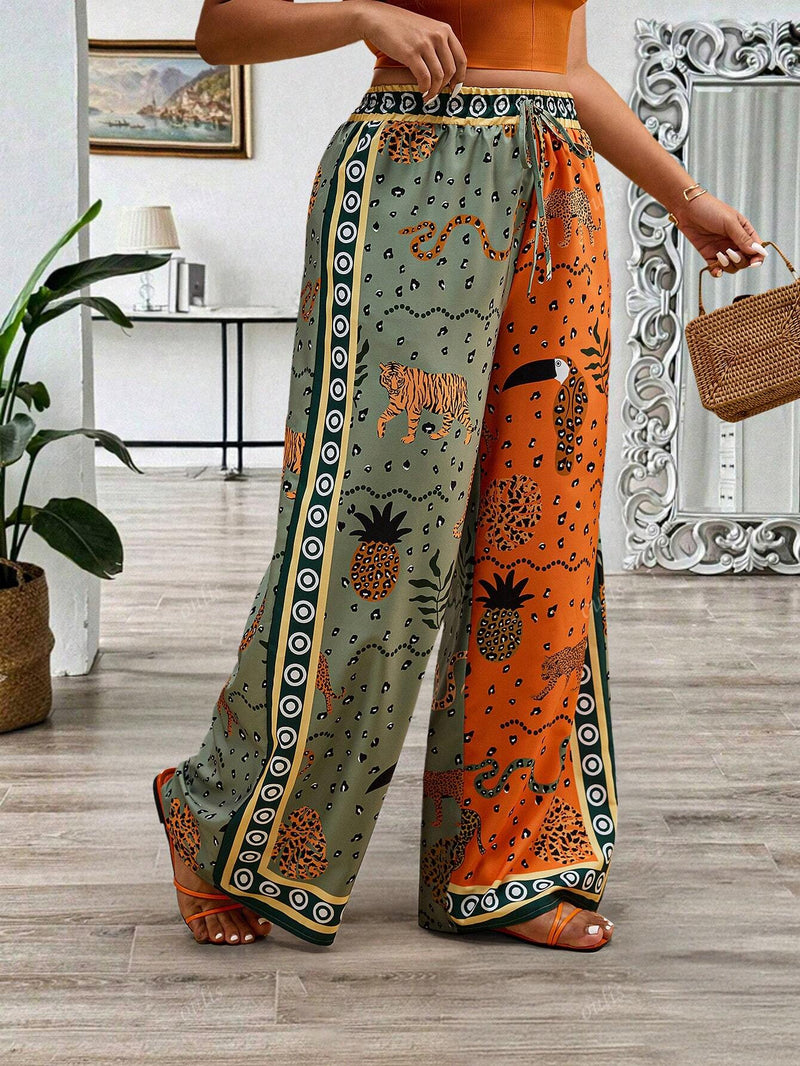 Calça Feminina de Perna Larga - Luana. Plus Size