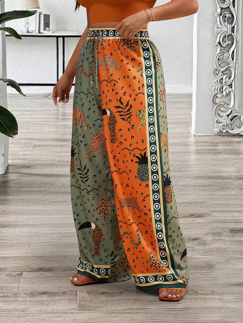 Calça Feminina de Perna Larga - Luana. Plus Size