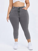 Calça Jeans Elástica Feminina com Bolsos - Hana. Plus Size