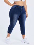 Calça Jeans Elástica Feminina com Bolsos - Hana. Plus Size