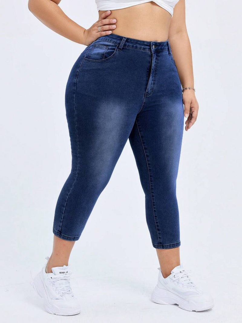Calça Jeans Elástica Feminina com Bolsos - Hana. Plus Size