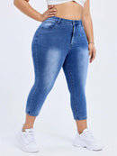 Calça Jeans Elástica Feminina com Bolsos - Hana. Plus Size