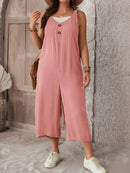 Macacão Feminino sem mangas e Botão Frontal - Luana. Plus Size