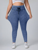 Calça Jeans Feminina simples com amarração na frente - Leidy. Plus Size