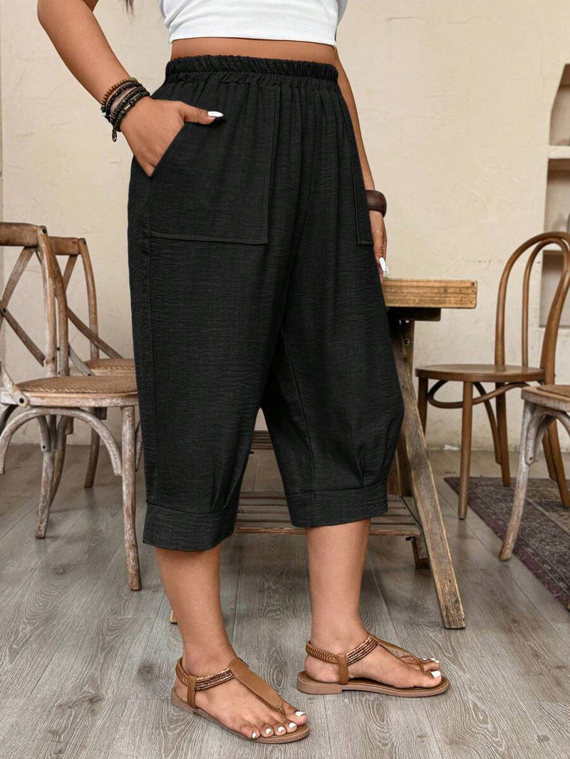 Calça Feminina de Imitação de Linho - Tayla. Plus Size