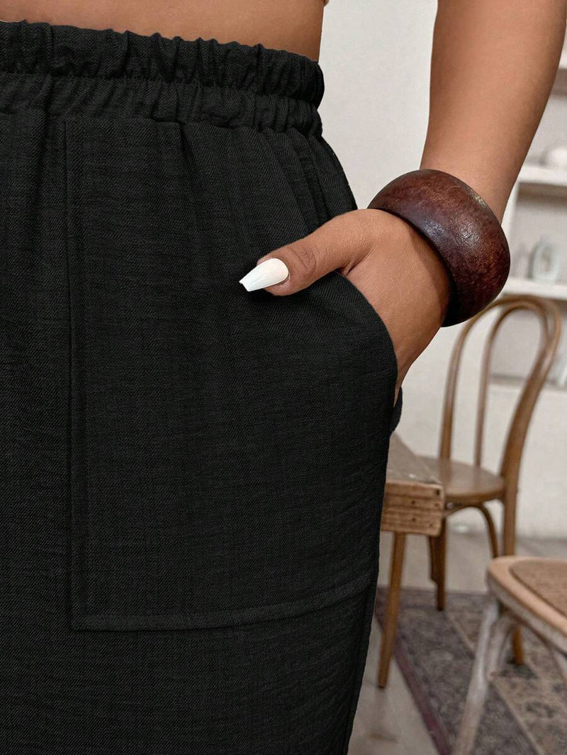 Calça Feminina de Imitação de Linho - Tayla. Plus Size