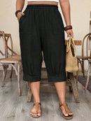 Calça Feminina de Imitação de Linho - Tayla. Plus Size