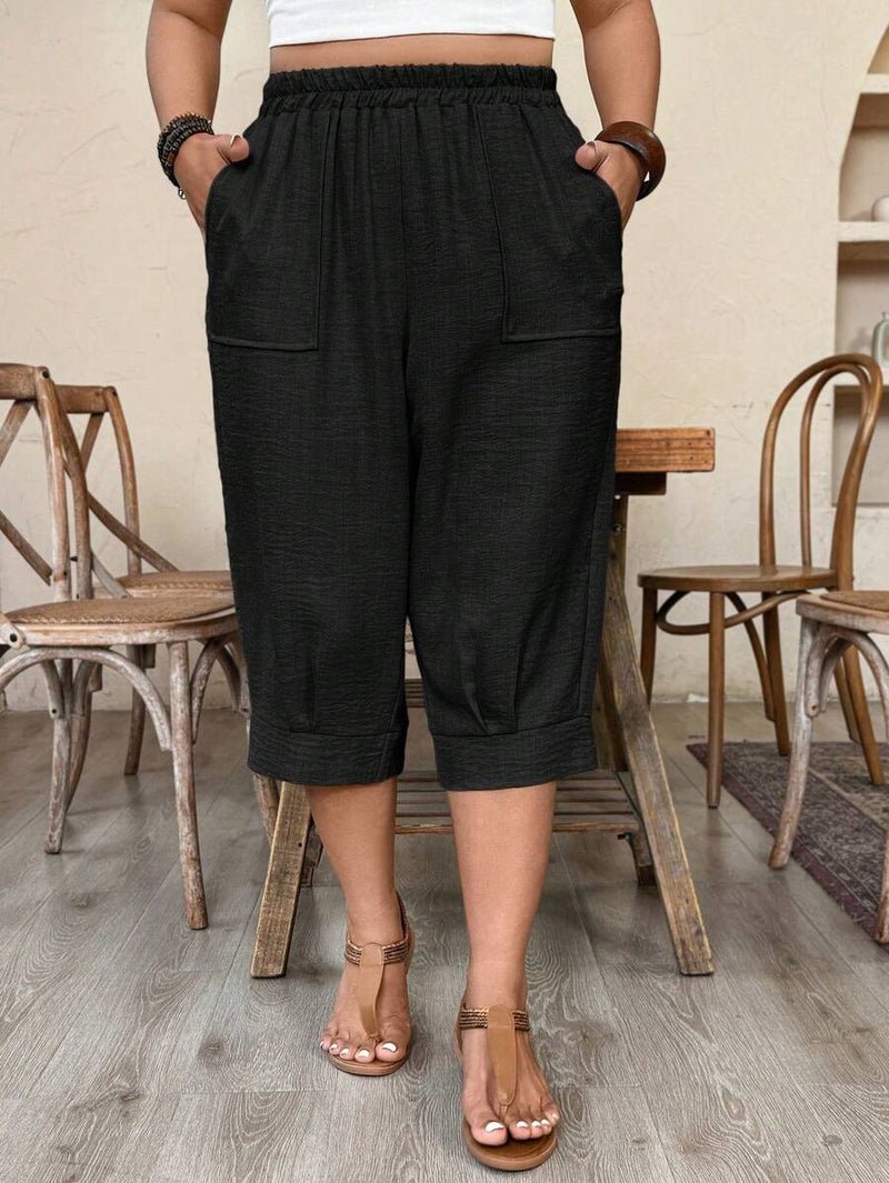 Calça Feminina de Imitação de Linho - Tayla. Plus Size