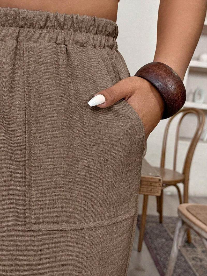 Calça Feminina de Imitação de Linho - Tayla. Plus Size