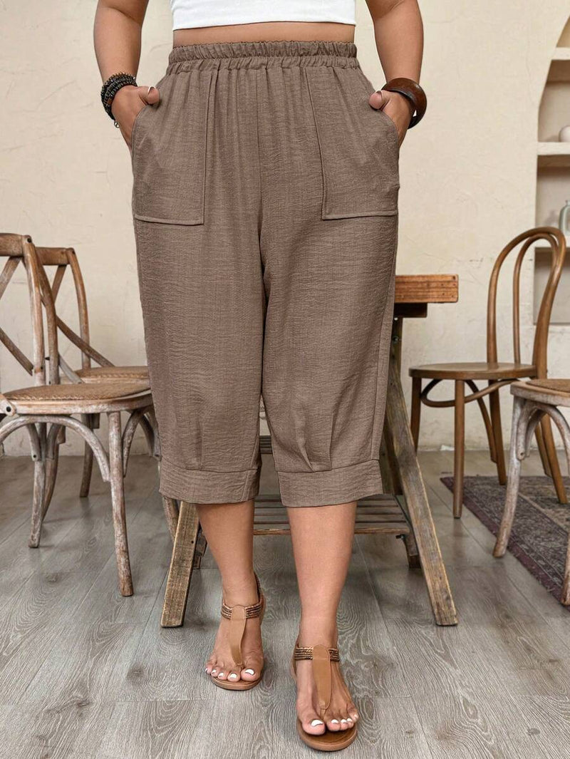 Calça Feminina de Imitação de Linho - Tayla. Plus Size