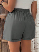 Short Feminino de Cintura com Cordão e Bolsos - Anastasia. Plus Size