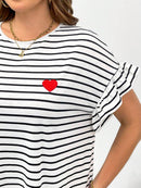 Vestido Feminino Midi Listrado com Babados - Amélie. Plus Size