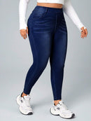 Calça Jeans Feminina Com Cintura Elástica - Diana. Plus Size