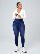 Calça Jeans Feminina Com Cintura Elástica - Diana. Plus Size