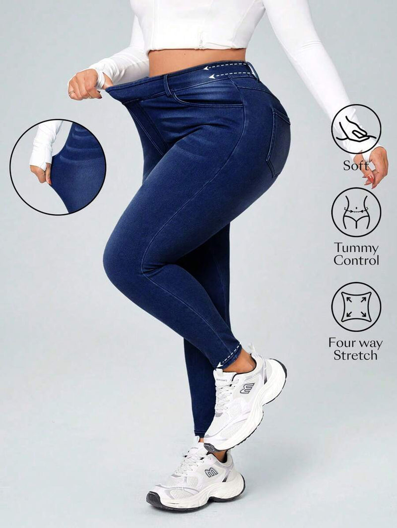Calça Jeans Feminina Com Cintura Elástica - Diana. Plus Size