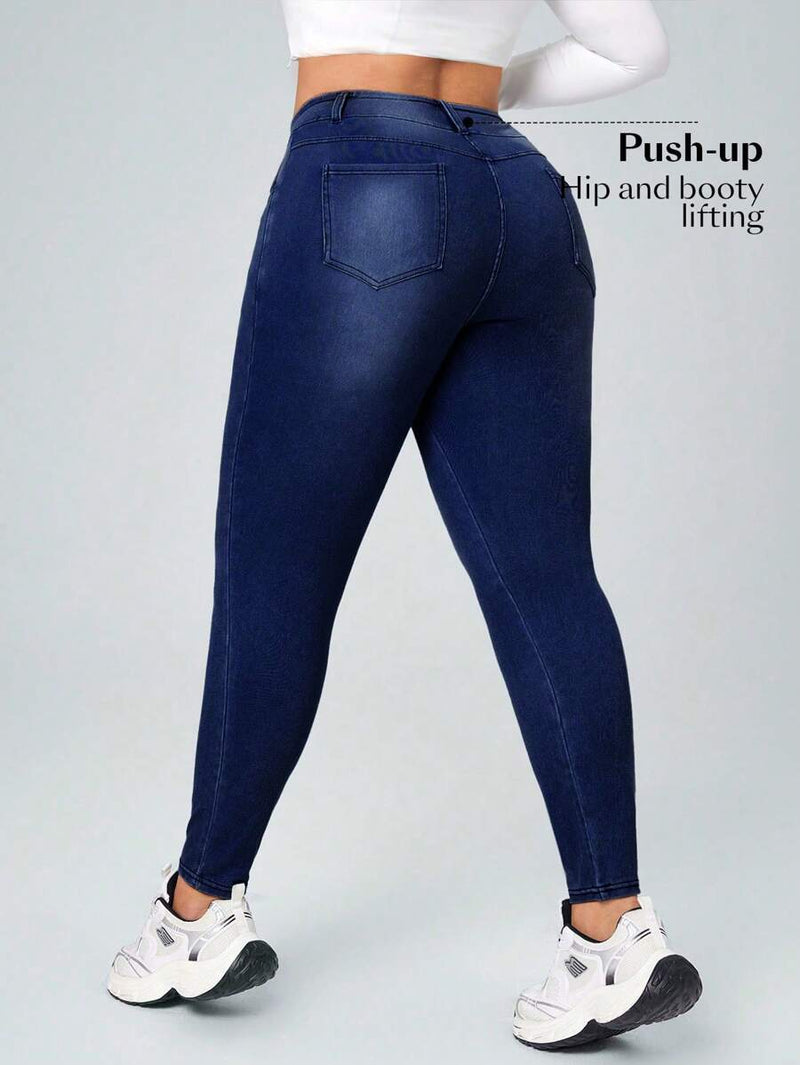 Calça Jeans Feminina Com Cintura Elástica - Diana. Plus Size