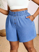 Shorts Jeans Feminino com Cintura Elástica - Heloísa . Plus Size