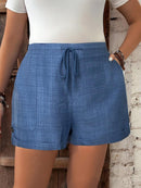 Short Feminino de Cintura com Cordão e Bolsos - Anastasia. Plus Size