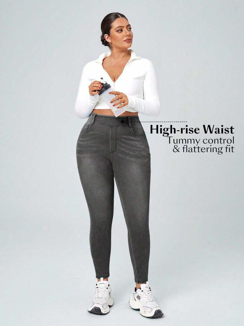 Calça Jeans Feminina Com Cintura Elástica - Diana. Plus Size