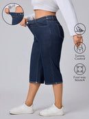 Calça Capri Jeans Feminina de Perna Reta - Elara. Plus Size