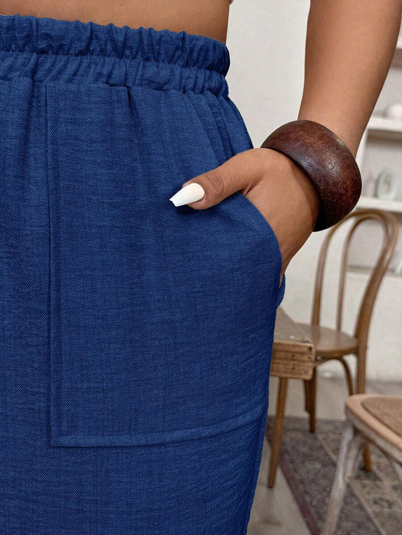 Calça Feminina de Imitação de Linho - Tayla. Plus Size