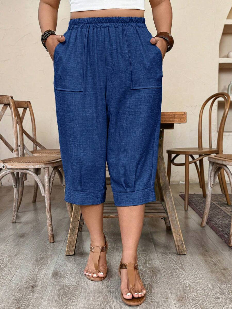 Calça Feminina de Imitação de Linho - Tayla. Plus Size