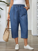 Calça Capri Jeans Feminina Folgada - Elaine. Plu Size