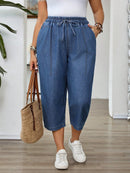 Calça Capri Jeans Feminina Folgada - Elaine. Plu Size