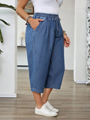 Calça Capri Jeans Feminina Folgada - Elaine. Plu Size