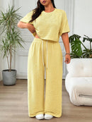 Conjunto Feminino de 2 peças Blusa e Calça - Celeste. Plus Size