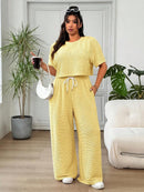 Conjunto Feminino de 2 peças Blusa e Calça - Celeste. Plus Size