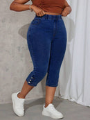 Calça Jeans Feminina Skinny, Elástica, com Fenda Lateral - Evelin