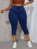 Calça Jeans Feminina Skinny, Elástica, com Fenda Lateral - Evelin