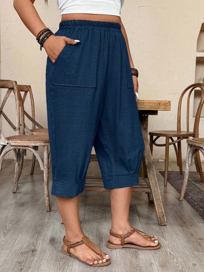 Calça Feminina de Imitação de Linho - Tayla. Plus Size