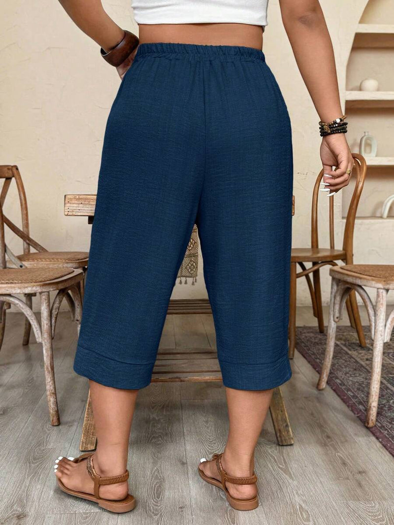 Calça Feminina de Imitação de Linho - Tayla. Plus Size