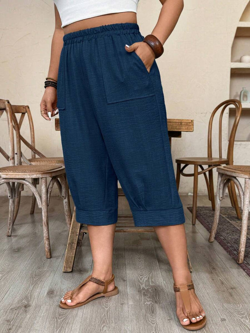 Calça Feminina de Imitação de Linho - Tayla. Plus Size