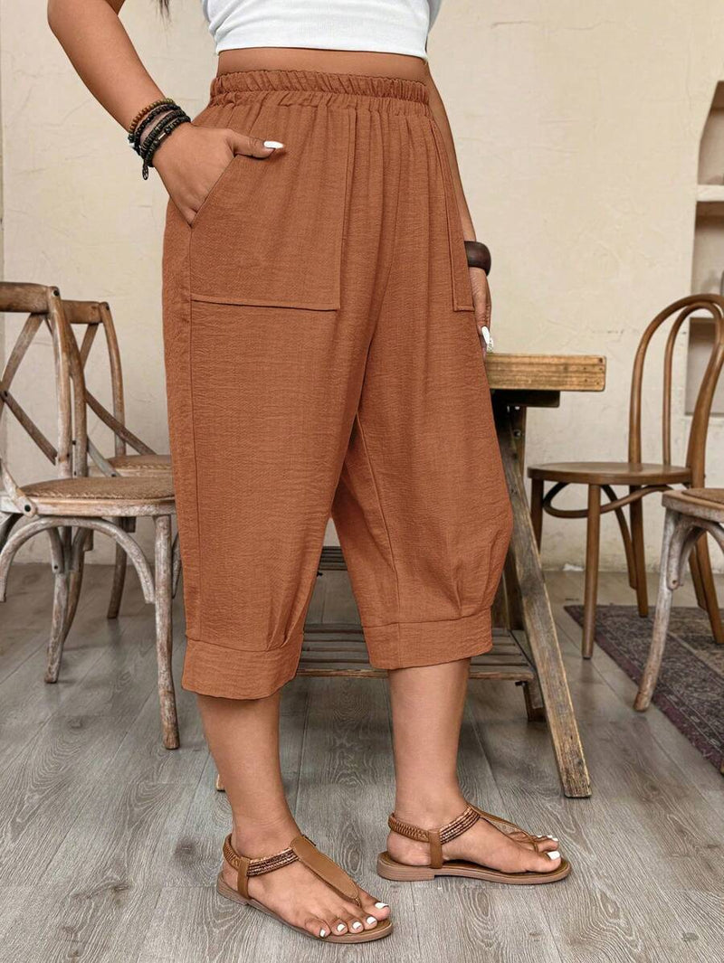 Calça Feminina de Imitação de Linho - Tayla. Plus Size