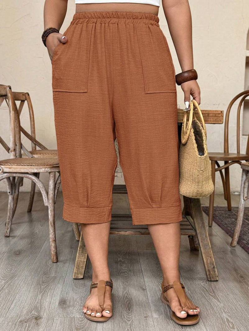 Calça Feminina de Imitação de Linho - Tayla. Plus Size