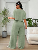 Conjunto Feminino de 2 peças Blusa e Calça - Celeste. Plus Size