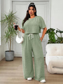 Conjunto Feminino de 2 peças Blusa e Calça - Celeste. Plus Size