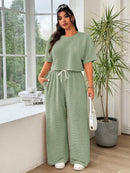 Conjunto Feminino de 2 peças Blusa e Calça - Celeste. Plus Size