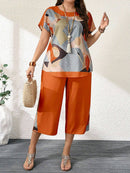 Conjunto Feminino de 2 Peças Calça Capri e Blusa - Izabel. Plus Size