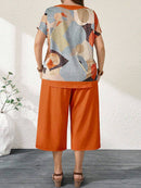 Conjunto Feminino de 2 Peças Calça Capri e Blusa - Izabel. Plus Size