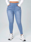 Calça Jeans Feminina Com Cintura Elástica - Diana. Plus Size