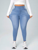 Calça Jeans Feminina Com Cintura Elástica - Diana. Plus Size