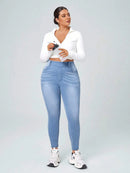 Calça Jeans Feminina Com Cintura Elástica - Diana. Plus Size
