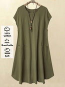 Vestido Feminino Casual de Manga Curta - Camille. Plus Size