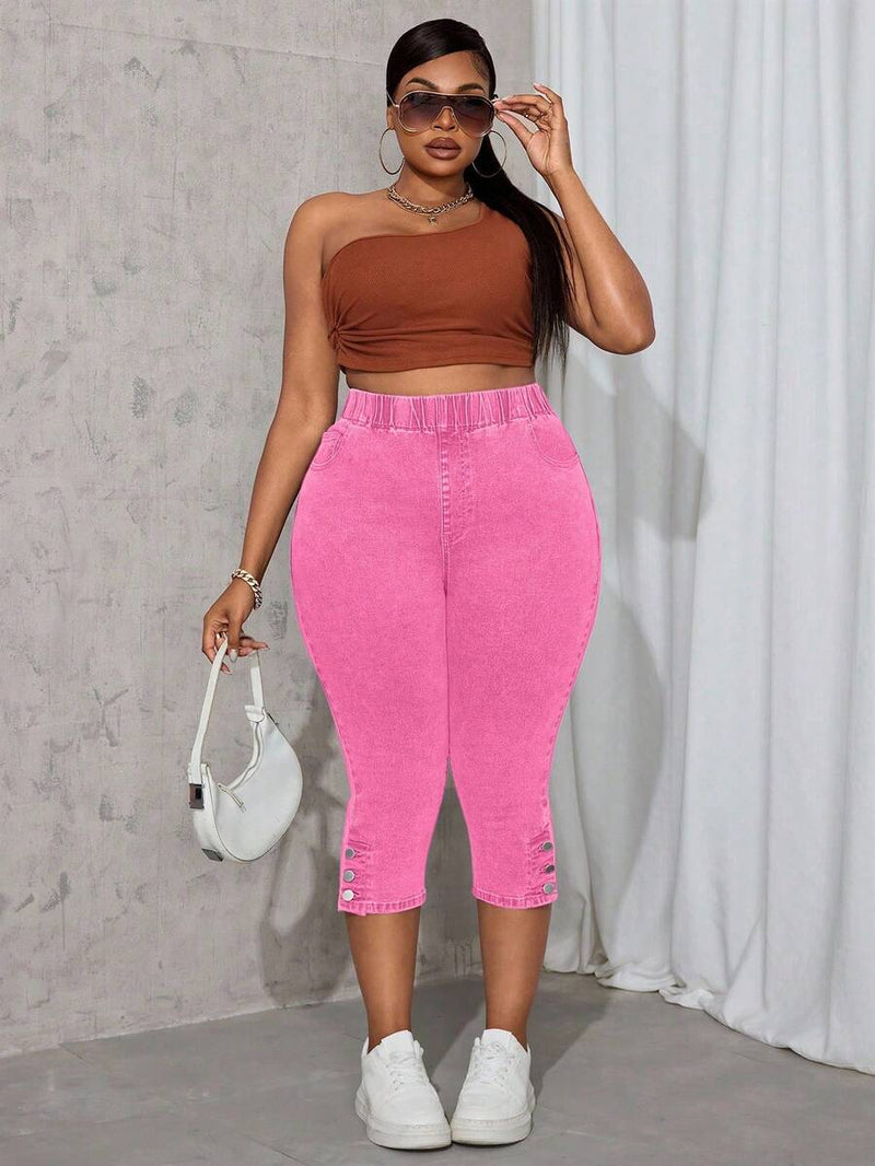 Calça Jeans Feminina Skinny, Elástica, com Fenda Lateral - Evelin